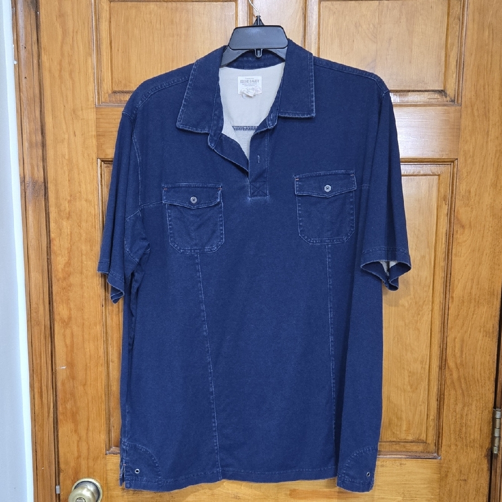 Eddie Bauer Dark Blue Henley Shirt